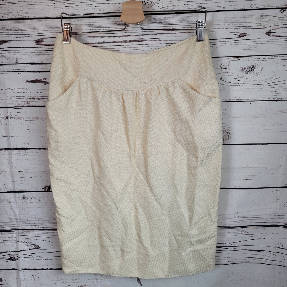 Valentino Pale Yellow Pencil Skirt with Pockets